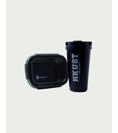 Insulated Double-Wall Tumbler (Black) + Sustainable Lunch Box (600 ml)